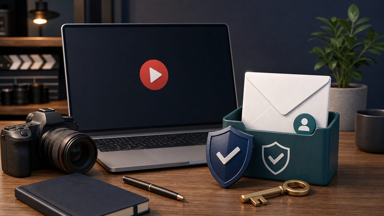 YouTube 主力频道邮箱安全场景图
